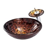 GJPDPZ Waschbecken, Waschbecken, Waschbecken, gehärtetes Glas, handbemalt, Aufsatzwaschbecken, Badezimmermöbel, Kunstwaschbecken, Badezimmer-Waschbecken, B-One Size