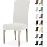 Ystyle Stretch Stuhlhussen 2er Set, Stuhlbezug Elastisch Abnehmbarer Waschbarer, Universal Hussen Für Stühle, Stuhlbezüge Chair Cover Für Hotel Bankett Küche Restaurant Hochzeit Party, Weiß