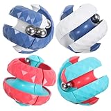 VICASKY 4 Stück Drehbarer Kugel-Puzzle Beruhigendes Stressabbau-Spiel für Erwachsene Tragbares Lernspiel mit Rollenden Perlen für Büro Reise und Entspannung