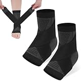 ACWOO Sprunggelenkbandage, 2er-Pack Einstellbares Fußbandage, Bandage Fußgelenk, Atmungsaktiv Fußbandage, Flexible knöchelbandag, Achillessehn, Plantarfasziitis Fußbandage für Frauen Männer (M)