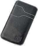 BiDZO Smartphone Hülle 5,5 Zoll Schwarz, Schutztasche Kunstleder Handytasche, Handyhülle für Samsung, Huawei, HTC Schutzcase Handy Einsteckhülle