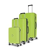 Travelite Hartschalen Kofferset 3teilig, 4 Rollen, ORBITA, Trolleys mit bruchsicherer Schale und praktischer Inneneinteilung, TSA Schloss, Koffer Größen L/M/S