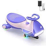FanttikRide 12V N7 Pro Kinder Elektroauto, Elektrisches Rutschauto mit Pedal, 2 in 1 Kinder Auto, aufladbar Batterie 2 Geschwindigkeit Kippschutz Leuchtende Räder Bluetooth für Kind ab 3 Jahren, Rosa