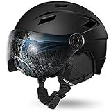 Odoland Erwachsene Skihelm Skihelm mit Visier, Leichter Race-Helm mit Helmvisier für Männer und Frauen, Snowboardhelm