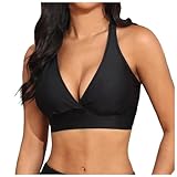 Generisch Damen Bikini Oberteil Push Up Triangel Bikini Top Sexy Halfter Self Tie Bademode Einfarbig Sommer Rückenfrei Swimsuit Bra mit Padded Bikini Bequeme Swimsuit Schnell Trocknend