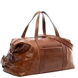 SID & VAIN große XL Reisetasche echt Leder - Sporttasche groß Auburn - Weekender Handgepäck mit Schultergurt - Ledertasche Herren und Damen braun handgefertigt