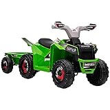 HOMCOM Kinder Elektro-Quad 6V Kinderquad, Kinderfahrzeug, Elektroauto mit Anhänger für Kinder 1,5-3 Jahre, 2,5 km/h, Metall, 106 x 41,5 x 48,5 cm, Grün