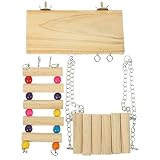 POPETPOP 1 Satz Vogelspielzeug-papageien-plattform-übungsständer Kletterleiter Für Sittiche Vogelleiterspielzeug Kauspielzeug Für Vögel Sittichleiter Aus Holz Schaukel Haushalt Hölzern Tosu
