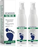 Generisch Fußdesinfektionsspray Mit Teebaumöl, Teebaum-Fußspray, Fuß- Und Nagelpflegeserum, Fuß- Und Nagelpflegespray Mit Natürlichem Teebaumöl Und Aloe Vera,2 pcs