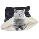 Hundeschlafsack - Wärmendes Kuschelnest, Kapuzen Gemütliche Matte, Flauschiges Fleece Kissen | Selbstheizendes Tragbares Bett für Katzen Welpen Kleine Hunde Kätzchen Reise Camping Auto Sofa Ruhe Innen