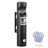 Aschenbecher Wandmontage, Wandaschenbecher für Draußen, Edelstahl Aschenbecher mit Schloss, Wetterfest Tubular Öffentliche Aschenbecher für Terrasse, Restaurant, Hotel und Büro