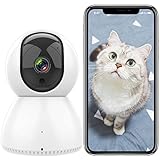 ANTELA WLAN 1080P IP Kamera Überwachungskamera Innen 2,4 GHz/5 GHz WiFi, 355°/90° Schwenkbare, 2-Wege-Audio, IR-Nachtsicht, Bewegungserkennung, Kompatibel mit Alexa (C23-1)