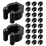 Veemoon 50 Stück Wandmontierte Angelrutenhalter aus Kunststoff Tragbare Angelrutenclips mit Doppelöffnung Sicherer Aufbewahrungsclip für Angelruten und Billardqueues Robust für