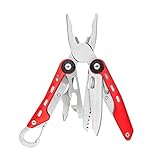 Amazon Basics 10-in-1-Multitool-Sicherheitsschloss aus Edelstahl mit Nylonscheide, 10.4 x 4.5 x 2.03 cm, Rot
