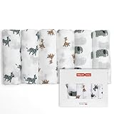 GLLQUEN BABY Musselintücher für Babys, 6 Stück Spucktücher aus Baumwolle 70 cm x 70 cm, saugfähig und atmungsaktiv und ideal zum Reinigen, Abwischen und Abdecken von Neugeborenen