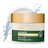 LAVOLTA natürliche Spilanthol Hals- & Dekolleté-Creme 150ml - straffende Anti-Aging Intensiv-Pflege mit Hyaluron-Säure, Vitamin E & Mandelöl – vegan
