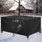 HNKDKJ Abdeckung für Gartenmöbel Winterfest, 160x130x110cm/Länge x Breite x Höhe wasserdichte 420d Oxford Anti-UV Rechteckige/Quadratische Gartenmöbel Abdeckung für Balkonmöbel, Lounge-Sitzgruppen