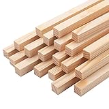 20 Stück Holzstäbe Quadratisch Holzstäbchen zum Basteln,1.25x1.25cm-30cm Lang Holzblock, Holzleisten zum Basteln,Holzleisten Quadratisch,Holzstäbchen für Heimwerker Schnitzen Basteln