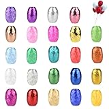 ACONDE Geschenkband Weihnachten Deko Set - 24 Stück (5mm × 10m/Rolle) Schleifenband Bunt Farben für Feiertage Hochzeit Party - Ringelband Decoration für Luftballon Geschenk