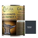 Contura 3in1 Rostschutzfarbe Metallschutzlack Seidenmatt RAL Metall Lack Farbe Grundierung (RAL 7016 Anthrazit, 1 Liter)