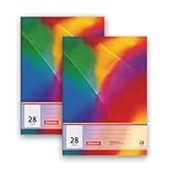BRUNNEN Schulheft 32 Blatt DIN A4 - Doppelpack (Lineatur 28 Doppelheft)