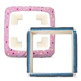 Whemyreat Gripper Strip Frames mit Deckel und 4 Schaumstoff Anti-Kollision Ecken,Flanell Abdeckung für Tufting Rahmen,Embroidery Hoop with Needles,Punch Needle Rug Hooking Frame,25x25cm