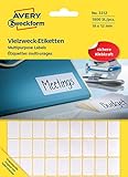 Avery Zweckform 3312 Haushaltsetiketten selbstklebend (18x12mm, 1.800 Aufkleber auf 25 Bogen, Vielzweck-Etiketten für Haushalt, Schule und Büro zum Beschriften und Kennzeichnen) blanko, weiß