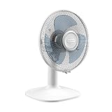 Rowenta Essential VU2330 Tischventilator mit 3 Geschwindigkeitsstufen, leise, automatische Oszillation und Ausrichtung, leise, kompakt, hohe Leistung, Weiß