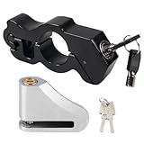 Bremsscheibenschloss,2Pcs Motorradschloss, Universal Cnc Aluminium Alloy Motorradlenker Bremshebel Sicherheitsschloss,Legierter Stahl Bremsschloss Für Fahrrads Rollers Motorräder Atv(Schwarz+Silbrig)