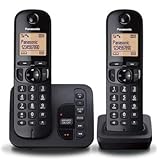 Panasonic KX-TGC222BLB DECT Telefon (DECT-Telefon, 18 min, Polyphonisch, Schreibtisch/Wand, Schwarz, Kopfhörer)