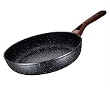ZATTYDV Wok-Kochpfanne 26 cm Antihaft-Pfanne Haushalts-Steak-Bratpfanne Antihaft-Maifan-Steinfarbener Induktionsherdtopf