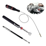 Eclipseguard 3 Stück Magnetstab Teleskop, 60CM Flexibler Magnetheber Magnetstabgreifer, Tragbares Biegbares Magnetgreifer, Magnetstabgreifer Teleskopmagnet Stabmagnet Extra Stark (1.5LB 3LB 5LB)