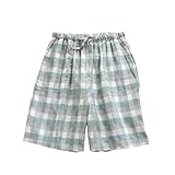 VaiKanhai Nahtlose Herren Shorts Men's and Women's Shorts Pajamas Spring Summer and Autumn Thin Cotton Breathable Couples Same Loose Large Size Pajamas Home Can Be Worn Outside Casual (Green, L)