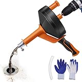 Rohrreinigungsspirale - Ideale Abflussspirale für eine umweltfreundliche Rohrreinigung-7.6m elektroplattierte Feder - Ideal für Küchen- und Badezimmerabflüsse