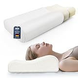Kiseely Schlafkissen Memory Foam, ergonomisches Nackenstützkissen für Seiten und Rückenschläfer, Ergonomisches Kopfkissen mit abnehmbarem und waschbarem Bezug (1er-Set L1)