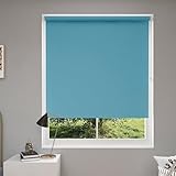 Himmelblau ohne Bohren Jalousie Gardinen Rollos 115x180cm Lichtdurchlässig und verdunkelnd Dachfensterrollo Zebra Rollo Rollos für Jeden Raum