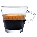 KONZEPT Espressotassen Set 80 ml, 12er Espressogläser, Espresso Tassen aus Glas mit Henkel