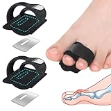 Hammerzehen Korrektur 2 Stück Hammerzehenpolster mit Eisenblech Zehenbandage Zehen Glätteisen für Damen & Herren zur Korrektur von Hammerzehen Gebrochenen Zehen und Gebogenen Zehen(Schwarz)