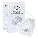 GIKO FFP2 Maske 50 stück weiß FFP2 Masken Kopfband CE Zertifiziert 5 Schutzschichten Schutz FFP 2 Gesichtsmasken