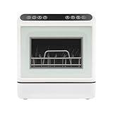 Mini Geschirrspüler 1100W Spülmaschine 4 Spülprogramme und 6L Wassertank Tischgeschirrspüler Touch Steuerung LED Lichtquelle mit Wasserleitung und Messbecher für Wohnungen, Wohnmobile