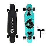 WHOME Longboards – 31 Zoll Kleines Longboard Cruising Skateboard – für Erwachsene/Kinder Mädchen/Jungen Anfänger/Profi inkl. T-Tool (Cold Crow)