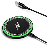 15W Wireless Charger Samsung Induktive Ladestation für Samsung Galaxy S25 Ultra/S24 FE/S23/S22/S21,Google Pixel 9/8/7/6,Schnelles Kabelloses Ladegerät Handy Induktions Ladegerät für iPhone 17/16/15/14