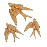 FUTUREORYY Resin Schwalben Wanddekoration Vogel Skulptur Vintage Wandornament für Wohnzimmer Flur Langlebige Wandkunst Einfache Montage Vielseitig Einsetzbar Symbolische Heimdeko