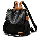 2XK-NOV Rucksack Leder Damen Backpack - Elegant Damentaschen Groß Umhängetaschen Modern Cityrucksack Wasserdichte Rucksackhandtaschen Schwarz Frauen Rucksäcke, Backpack Women
