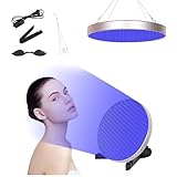 50W Solarium Für Zuhause, 250 LEDs 460NM Tragbare Bräunungslampe, Faltbares Seinstellbares Ständer Und Aufhängbare Haken, Round Gesichtsbräuner Sonnenlampe für Körper und Gesicht
