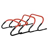 Sporttrend 24® Verstellbare Hürden im 4er Set orange/schwarz | Trainingshürden, Koordinationshürden für Fußball, Football, Hockey, Fitness