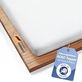 Topper 200x200cm AERO, Oekotex Zertifiziert, Memory Foam Matratzentopper 200x200, Atmungsaktiver Mesh-Bezug, Gummizug für festen Halt, Designed in Germany, Made in Europe, Matratzen-Auflage mit 5 cm