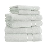 Mixibaby Handtuch 6er Set 2X Duschtuch 2X Handtuch 2X Gästetuch 100% Baumwolle Frottee, Farbe:Hellgrau