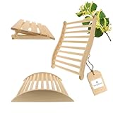 HOFMEISTER® Sauna-Set: Ergonnomische Rückenlehne, Kopfstütze & Beinstütze - Wellness-Geschenkset für Paare und Saunagänger, Saunazubehör aus Lindenholz