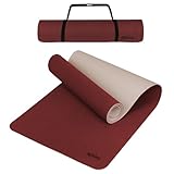 ALPIDEX Yogamatte rutschfest 190 x 61 x 0.6 cm | 190 x 90 x 0.6 cm Phthalatfreie Fitness TPE Matte Gymnastik Turnen Pilates Sport Yoga Trainingsmatte Isomatte, Bordeaux/Cream, 190 x 61 x 0.6 cm